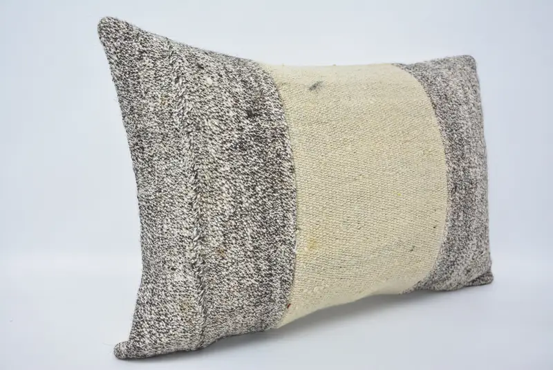 Kilim Pillow Cover, Pillow for Couch, 16x24 Beige Cushion Cover, Armchair Pillow, Meditation Cushion, Cushion Case, Turkish Kilim Pillow - 3