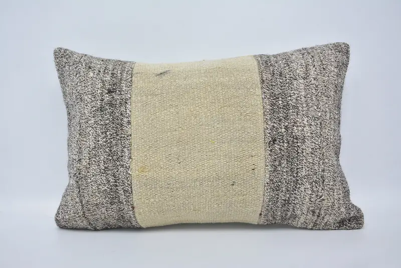 Kilim Pillow Cover, Pillow for Couch, 16x24 Beige Cushion Cover, Armchair Pillow, Meditation Cushion, Cushion Case, Turkish Kilim Pillow - 1