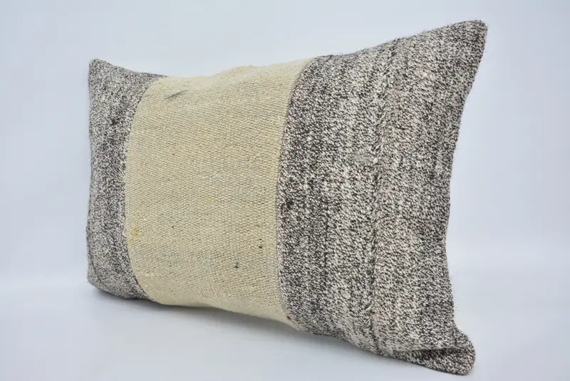 Kilim Pillow Cover, Pillow for Couch, 16x24 Beige Cushion Cover, Armchair Pillow, Meditation Cushion, Cushion Case, Turkish Kilim Pillow - 4