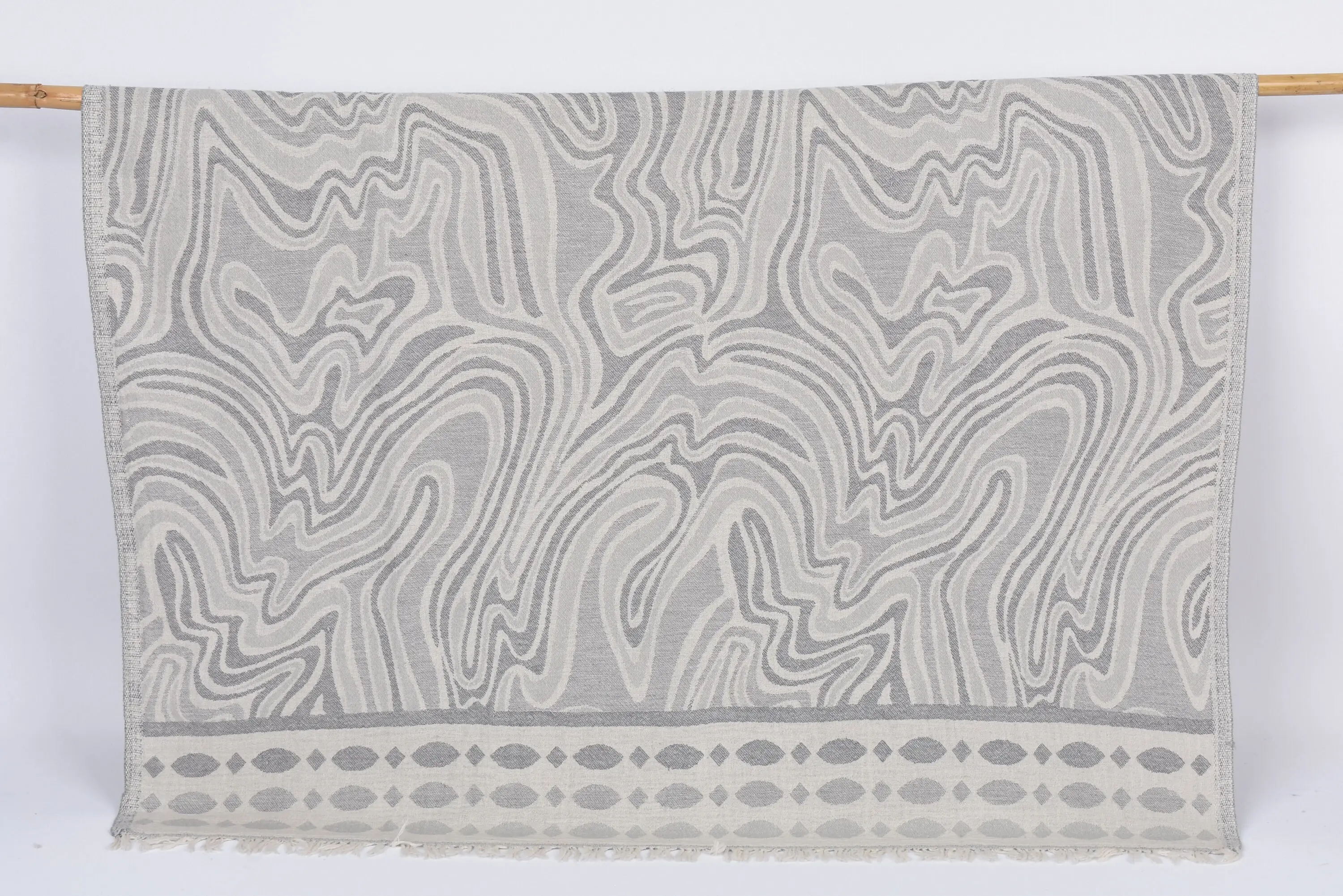 Personalized Beach Towel Turkish Cotton Dark Gray-Light Gray, 70x40 Inches - 1