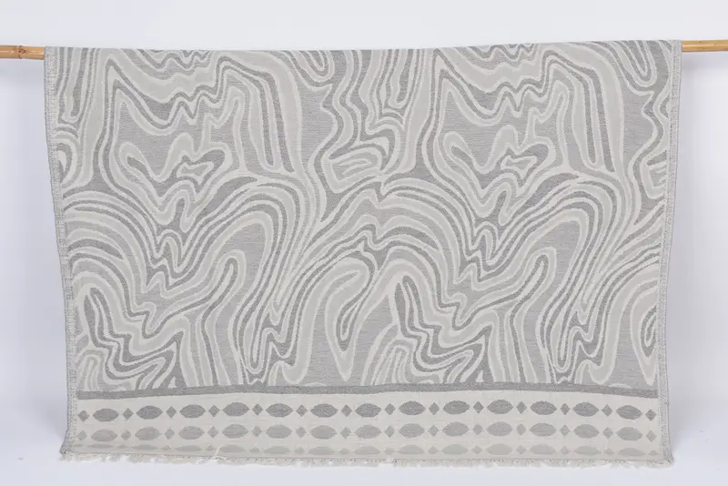 Personalized Beach Towel Turkish Cotton Dark Gray-Light Gray, 70x40 Inches