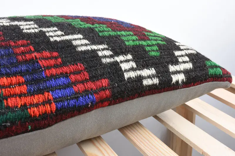 Vintage Pillow, Turkish Pillow, Outdoor Bolster Pillow Cover, Kilim Pillow, 16x48 Green Pillow Cover, Customized Pillow Sham, Pillow Cover - 7