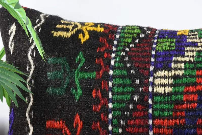 Vintage Pillow, Turkish Pillow, Outdoor Bolster Pillow Cover, Kilim Pillow, 16x48 Green Pillow Cover, Customized Pillow Sham, Pillow Cover - 2