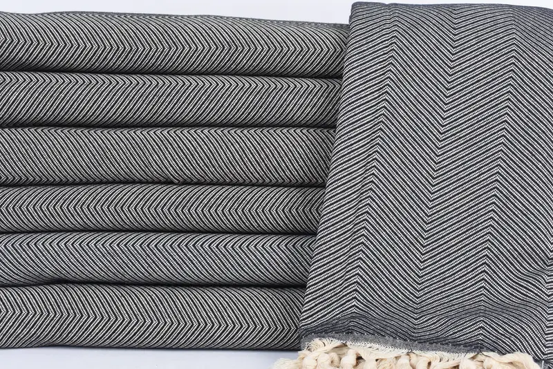 Woven Blanket, Wedding Anniversary Gift, Wedding Favors, Turkish Beach Blanket, Throw Blanket Couch, 84x68 Cotton Zig zag Towel, Engagement Gift - 2