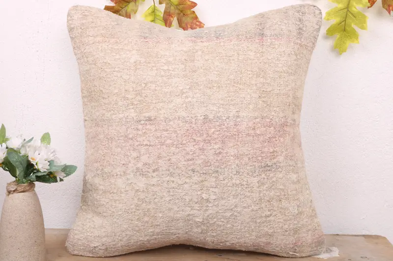 Sofa Bolster Cushion, 18x18 Beige Pillow Sham, Wholesale Cushion Cover, Antique Pillows, Vintage Kilim Pillow, Cushion Case, Gift Pillow - 2