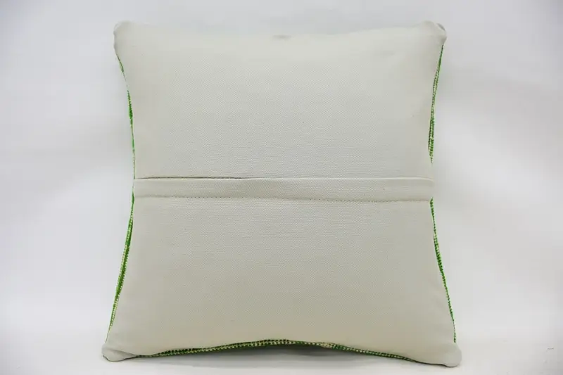 Kilim Pillow Cover, 18x18 Green Cushion Case, Handmade Kilim Cushion, Bright Cushion, Pillow Cover, Home Decor Pillow, Retro Pillow - 6