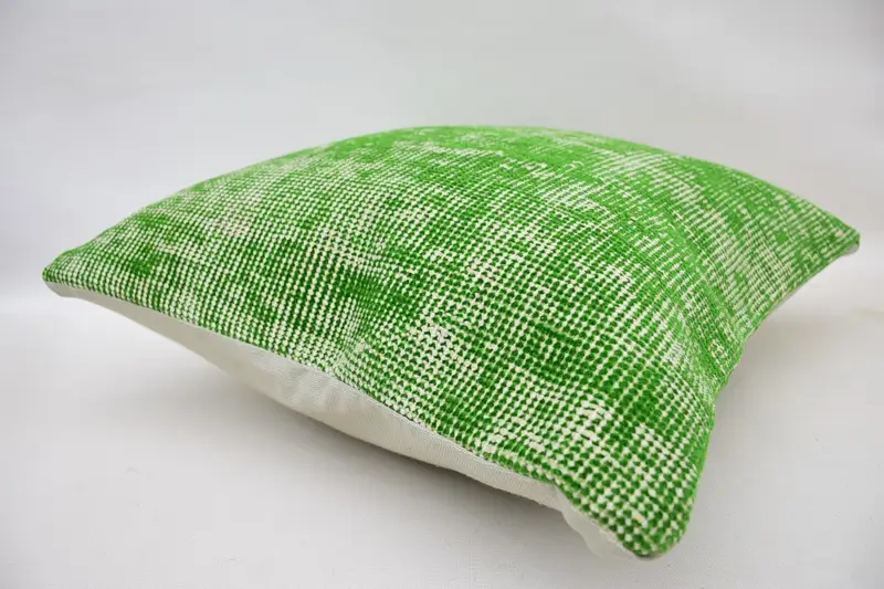 Kilim Pillow Cover, 18x18 Green Cushion Case, Handmade Kilim Cushion, Bright Cushion, Pillow Cover, Home Decor Pillow, Retro Pillow - 5