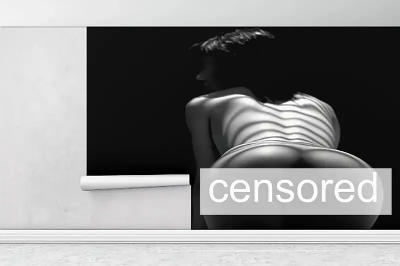 Sexy Wall Art, Paper Wall Art, , 3d Wall Paper, Wall Paper Peel and Stick, Butt Wall Mural, Erotic Woman Mural, Nude Wallpaper, Mature Art - 2