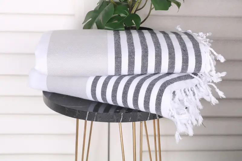 Embroidered Beach Towel, 70x40 Cotton Striped Towel, Personalized Wedding Gift, Bridesmaid Gift, Personalized Towel, Wedding Day Gift For Bride - 3