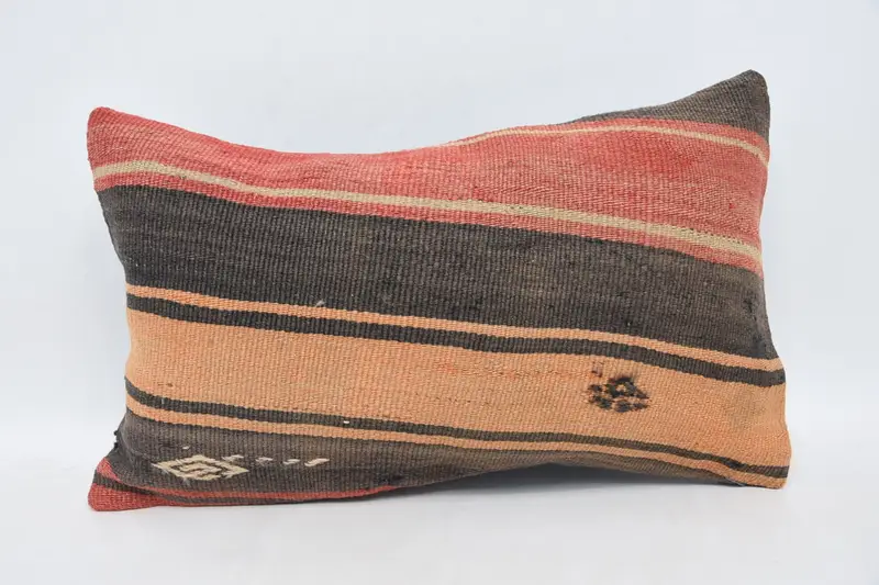 12x20 Brown Pillow, Turkish Rugs Pillow Case, Turkish Pillow, Oriental Pillow Cover, Boho Pillow Sham Cover, Vintage Kilim Pillow, Pillow Cover - 1
