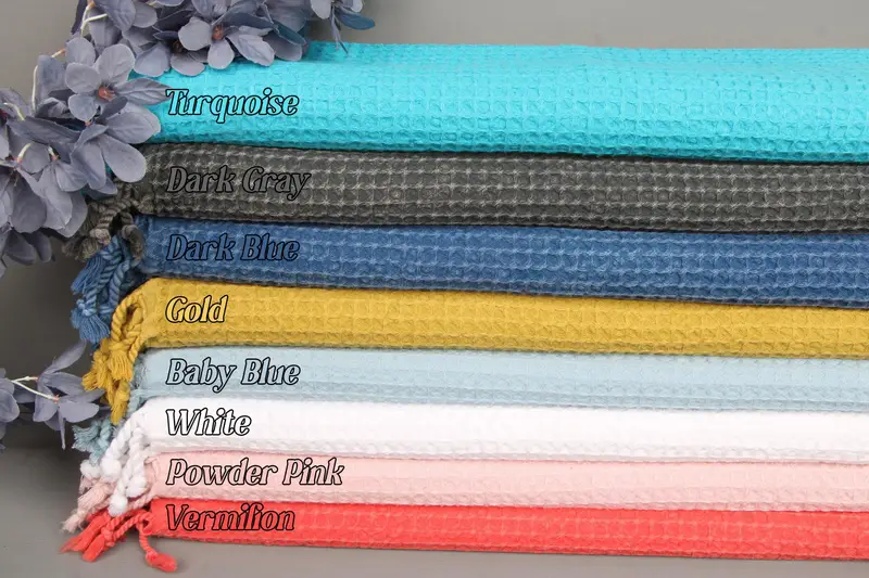 Small Bath Towels Organic Cotton Waffle Tea Towel, Beige, 20x40 Inches