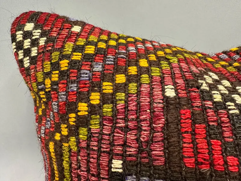 18x18 Red Cushion Case, Kilim Pillow Cover, Vintage Kilim Throw Pillow, Ikat Pillow Cover, Ethnic Pillow Cover, Cushion, Antique Pillows - 5