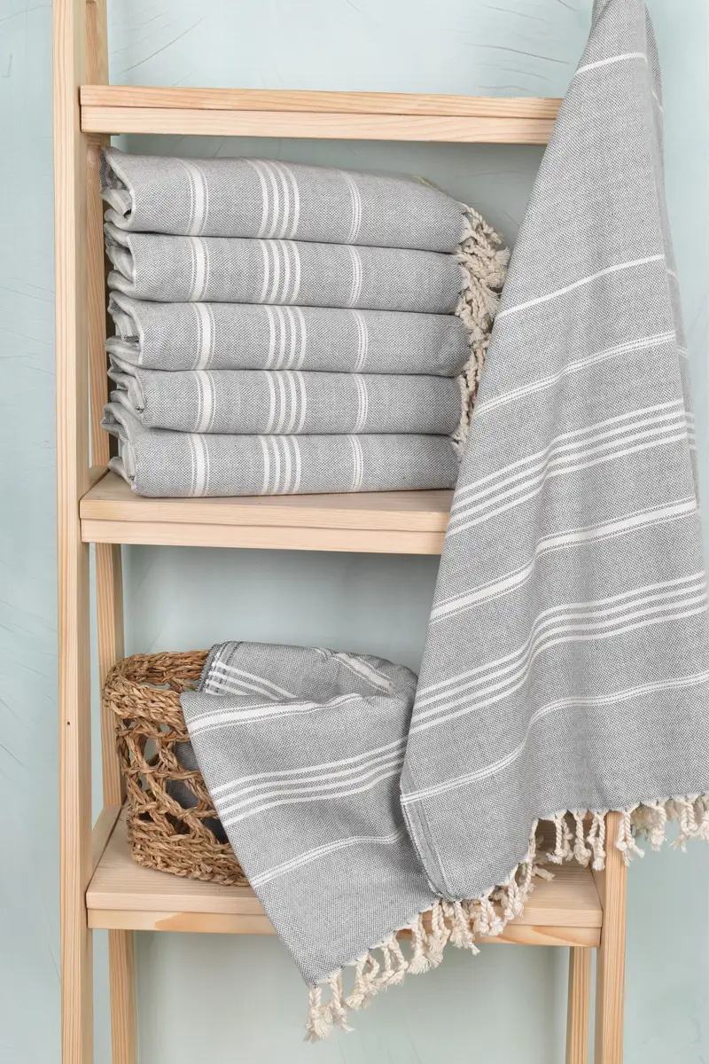 Best Beach Towel, Large Turkish Towel, Gift Towel, Embroidery Towel, Custom Towel, Turkish fouta towel for outdoor use, 70x40 Cotton Striped Towel - 3