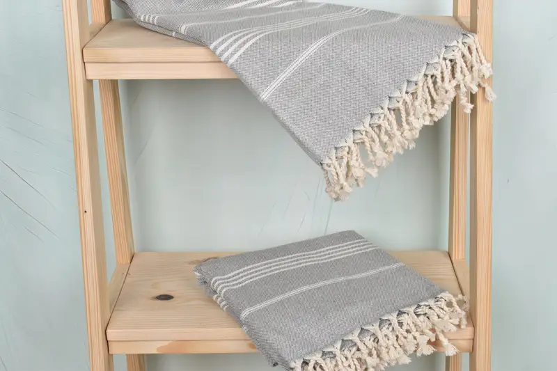 Best Beach Towel, Large Turkish Towel, Gift Towel, Embroidery Towel, Custom Towel, Turkish fouta towel for outdoor use, 70x40 Cotton Striped Towel - 5