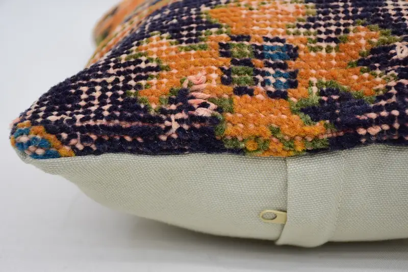 Pillow for Couch, Vintage Pillow, Bed Cushion Case, Authentic Pillow, Pillow Case, 12x12 Orange Cushion Case, Home Decor Pillow - 5