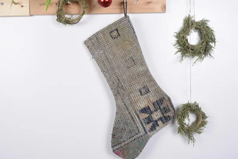 Noel Süsleri Deseni, 19 İnç Geniş Tatil Çorabı