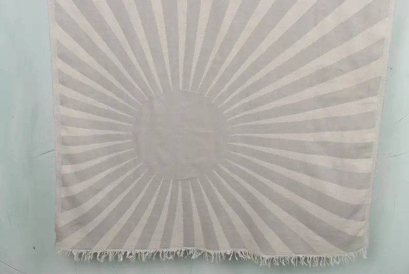 Beach Towel Turkish Cotton Light Gray Sun Design, 36x71 Inches