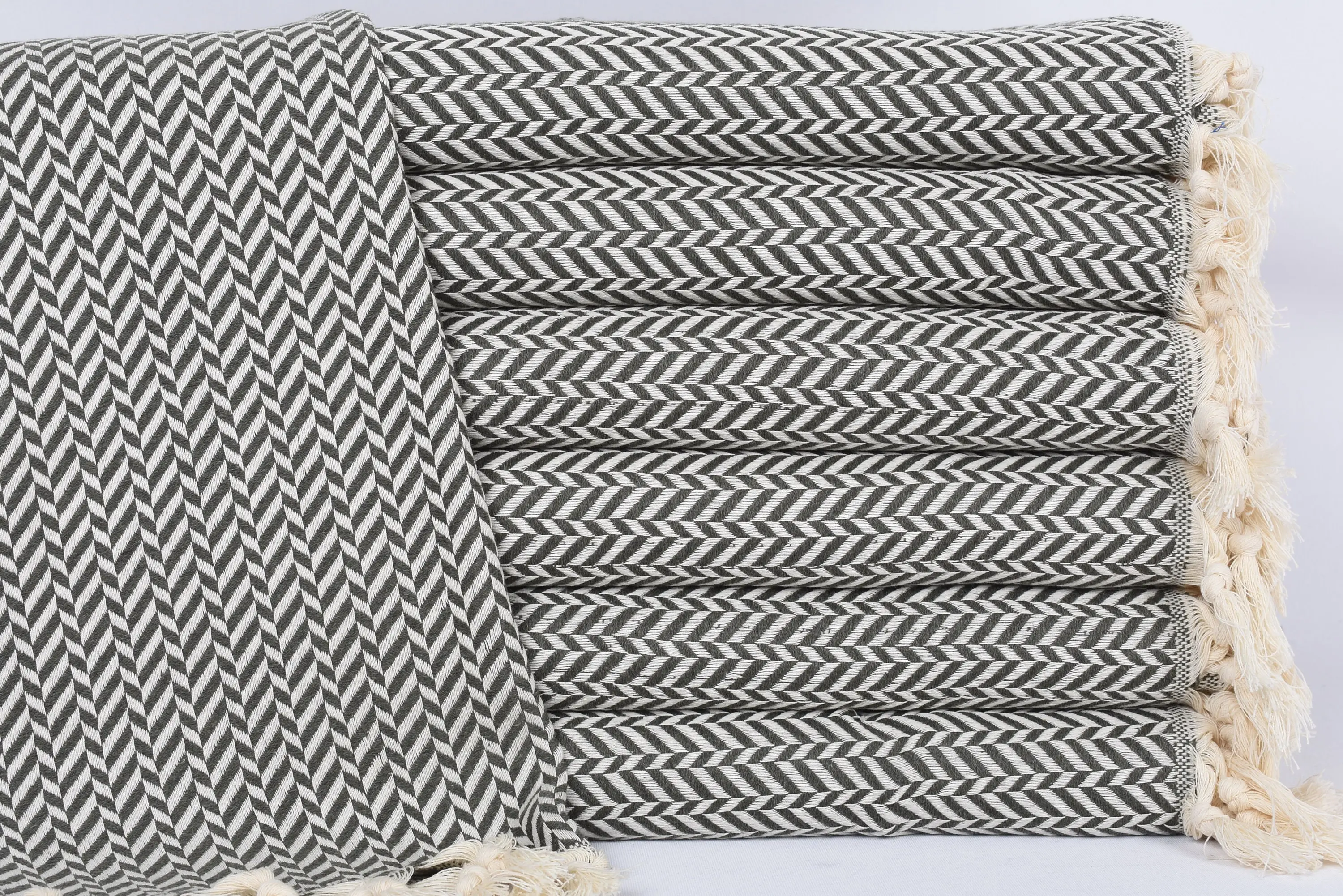 Spa Towel Khaki Green Chevron Dish Towel, 36x18 Inches - 1