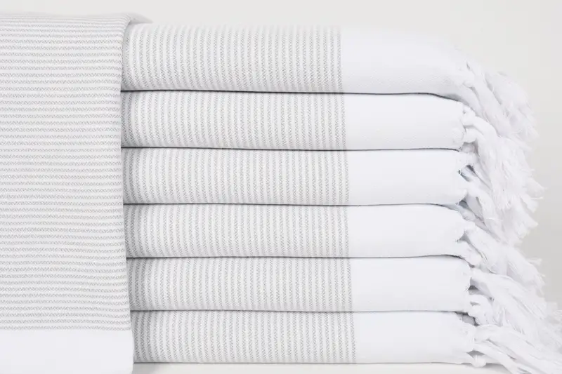 Wedding Day Gift For Bride, 40x18 Cotton Striped Towel, Gym Towel, Kitchen Towel, Monogrammed Hand Towel, Monogram Hand Towel, Gift For Him - 1