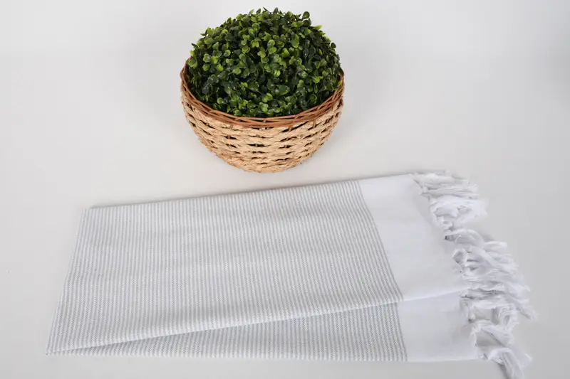 Wedding Day Gift For Bride, 40x18 Cotton Striped Towel, Gym Towel, Kitchen Towel, Monogrammed Hand Towel, Monogram Hand Towel, Gift For Him - 5