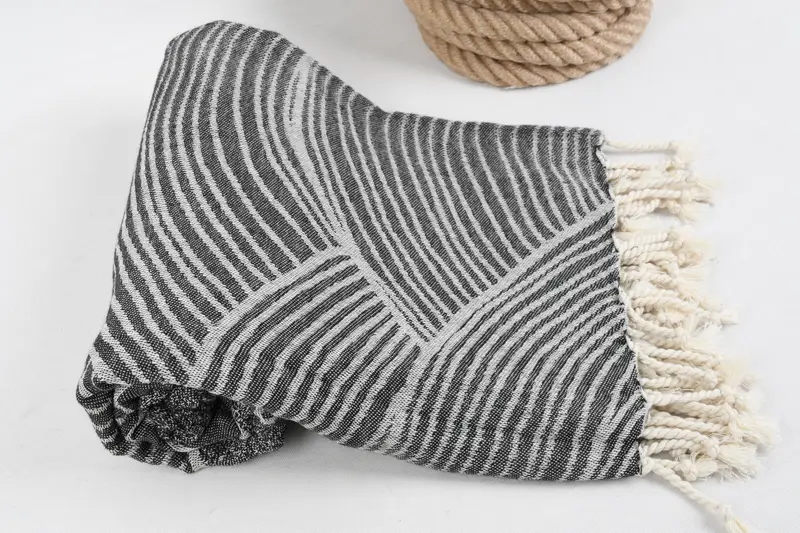 Fouta towel, Gift For Best Friend, Gift For Wedding Day, 68x40 Cotton Striped Design Towel, Personalized Wedding Gift, Absorbent towel, Yoga Towel - 8
