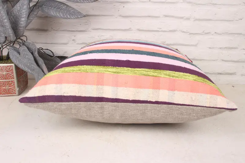 Kilim Cushion Sham, Kilim Pillow Cover, Tribal Pillow Cover, Pillow Cover, 18x18 White Pillow Sham, Gift Pillow, Rustic Pillow Cover - 5
