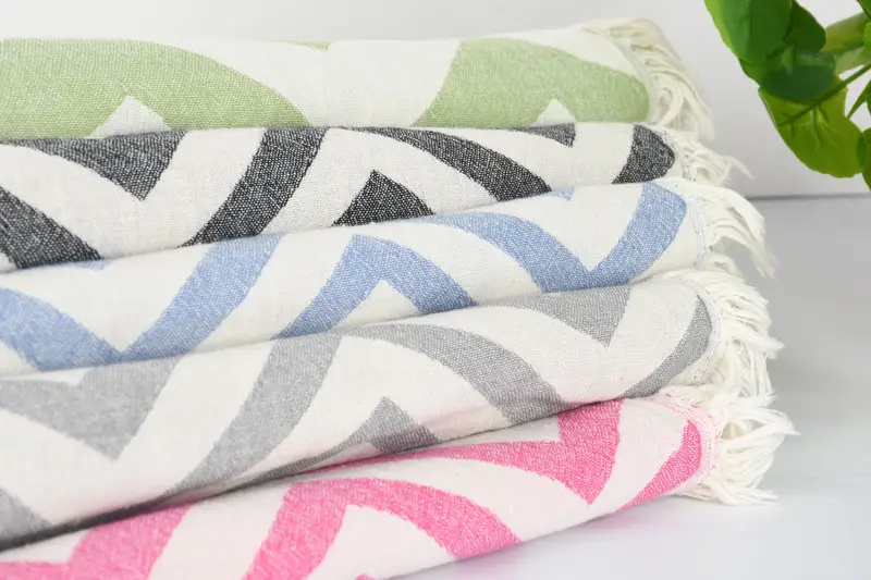 Organic Cotton Towel, Bachelor Gifts, Sand-resistant towel, 70x40 Cotton Zigzag Design Towel, Custom Bath Towel, Summer Gift, Bathroom Towel - 3