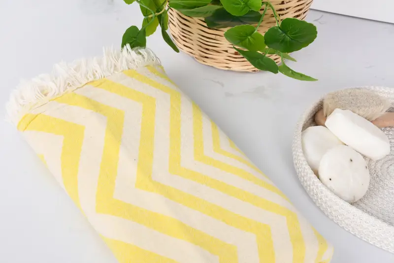 Organic Cotton Towel, Bachelor Gifts, Sand-resistant towel, 70x40 Cotton Zigzag Design Towel, Custom Bath Towel, Summer Gift, Bathroom Towel - 6