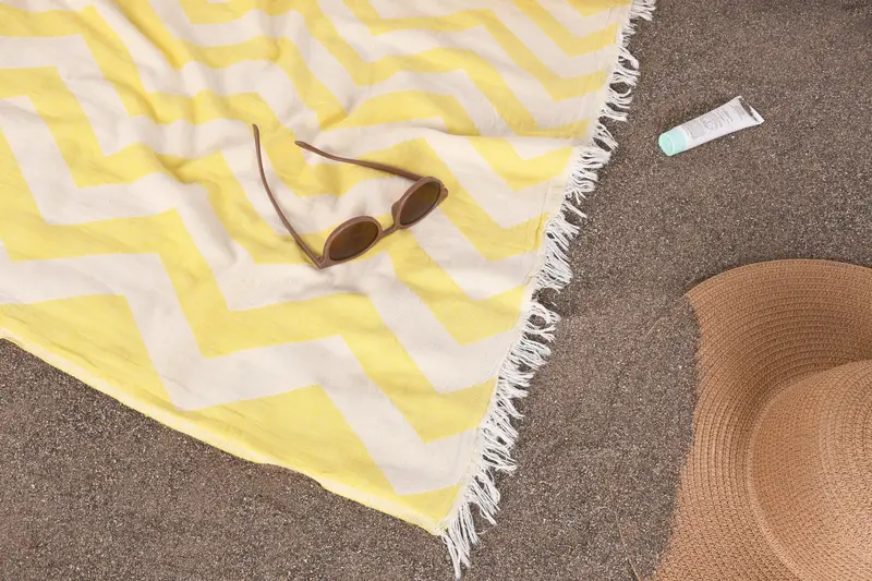 Organic Cotton Towel, Bachelor Gifts, Sand-resistant towel, 70x40 Cotton Zigzag Design Towel, Custom Bath Towel, Summer Gift, Bathroom Towel - 7