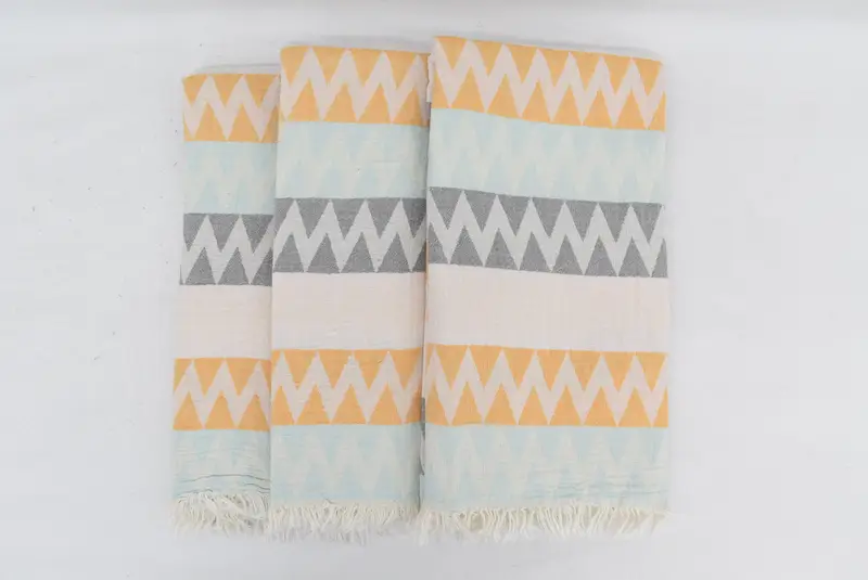 70x40 Cotton Zigzag Design Towel, Boyfriend Christmas Gift, Bachelorette Party Favors, Personalized Gifts, Custom Beach Towel, Peshtemal Towel USA - 7