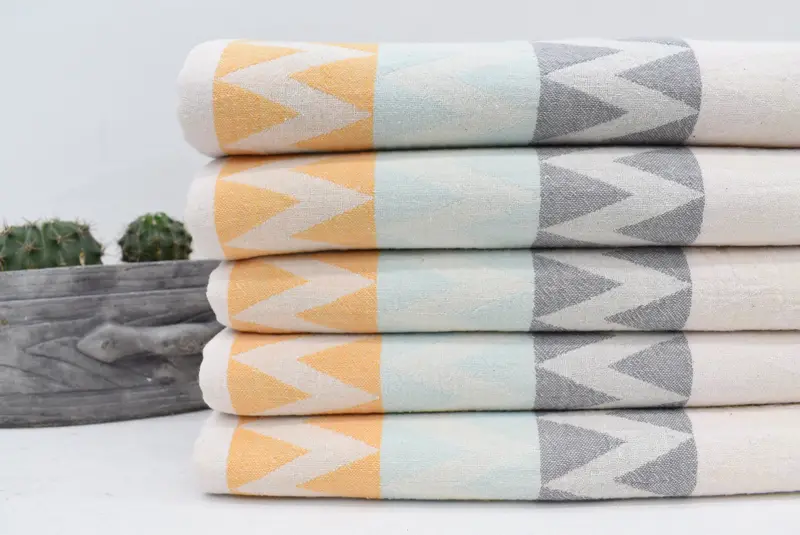 70x40 Cotton Zigzag Design Towel, Boyfriend Christmas Gift, Bachelorette Party Favors, Personalized Gifts, Custom Beach Towel, Peshtemal Towel USA - 3