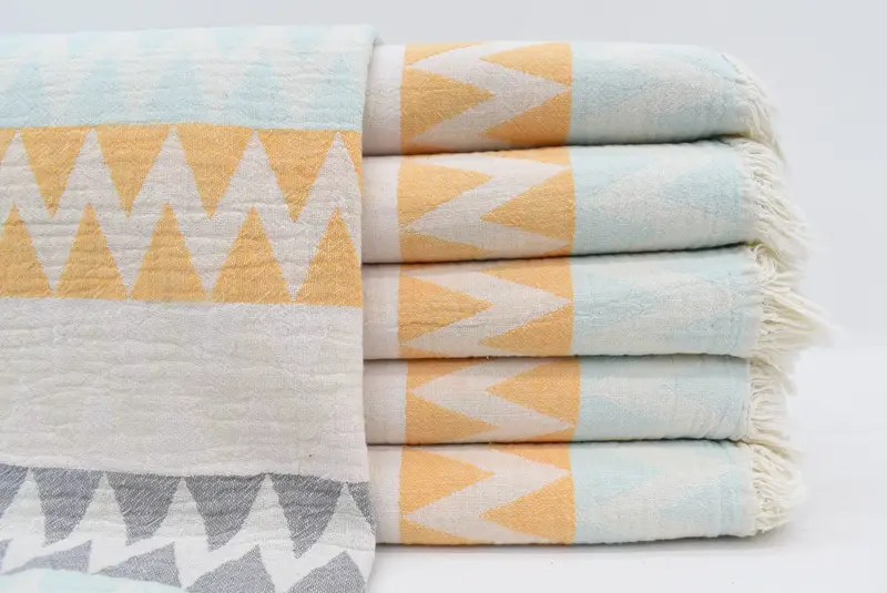 70x40 Cotton Zigzag Design Towel, Boyfriend Christmas Gift, Bachelorette Party Favors, Personalized Gifts, Custom Beach Towel, Peshtemal Towel USA - 1