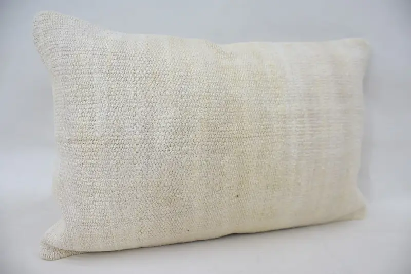 Living Room Throw Cushion Case, Pillow, 16x24 White Pillow, Ethnical Kilim Rug Pillow, Home Decor Pillow, Vintage Pillow - 2