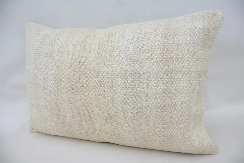 Living Room Throw Cushion Case, Pillow, 16x24 White Pillow, Ethnical Kilim Rug Pillow, Home Decor Pillow, Vintage Pillow - 3