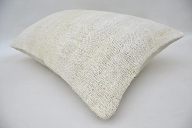 Living Room Throw Cushion Case, Pillow, 16x24 White Pillow, Ethnical Kilim Rug Pillow, Home Decor Pillow, Vintage Pillow - 5