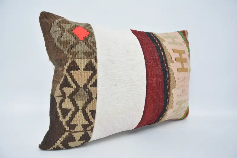 16x24 White Cushion Cover, Pattern Throw Pillow, Cushion Case, Kilim Pillow, Kilim Pillow Cover, Pillow for Couch, Authentic Pillow Sham - 3
