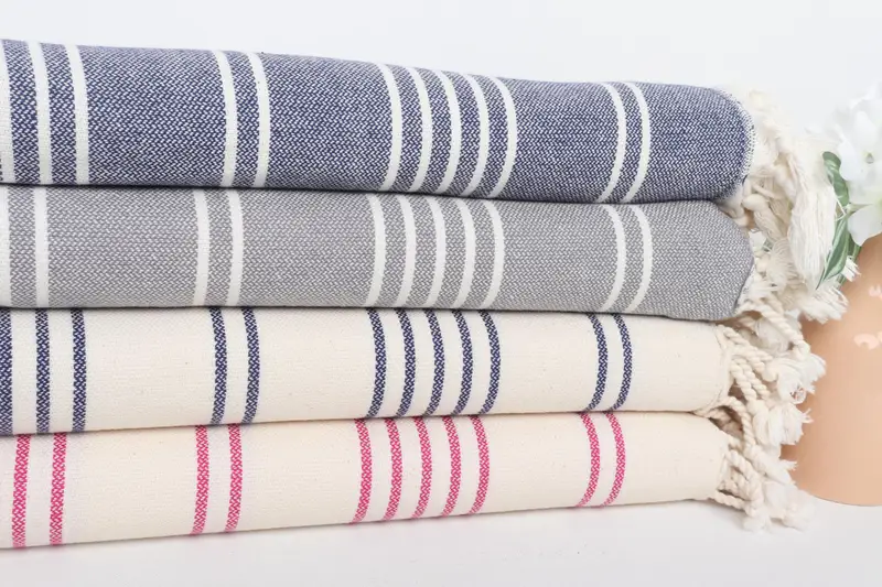 Custom Beach Towel, Gym Towel, 70x40 Cotton Striped Towel, Organic Turkish towel, Valentines Day Gift Idea, Spa Gift Towel, Sand-resistant towel - 2