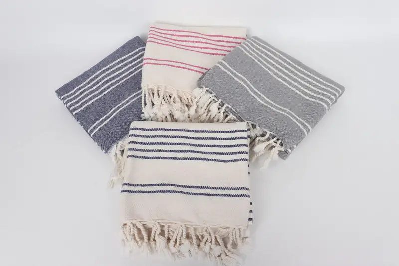 Custom Beach Towel, Gym Towel, 70x40 Cotton Striped Towel, Organic Turkish towel, Valentines Day Gift Idea, Spa Gift Towel, Sand-resistant towel - 4