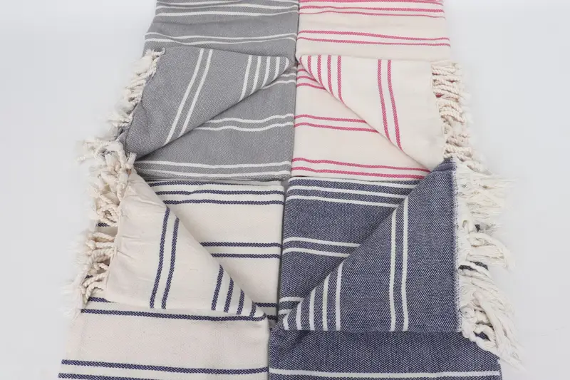 Custom Beach Towel, Gym Towel, 70x40 Cotton Striped Towel, Organic Turkish towel, Valentines Day Gift Idea, Spa Gift Towel, Sand-resistant towel - 3