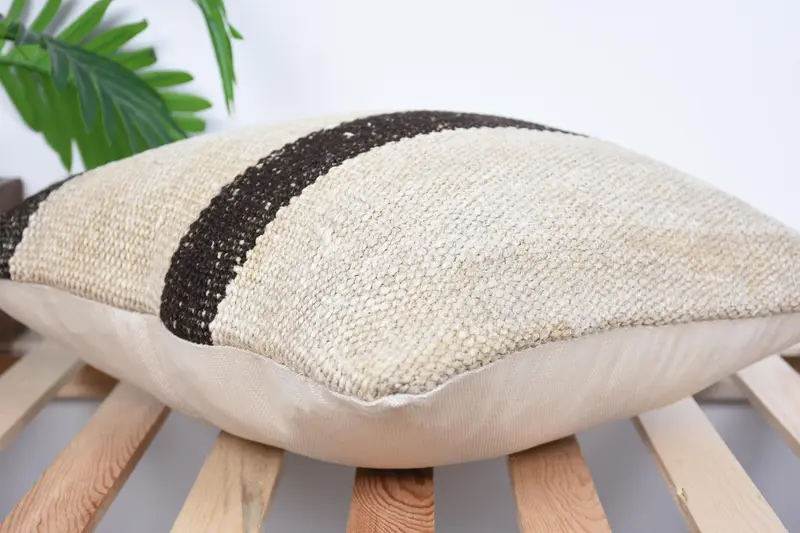 18x18 Brown Pillow Cover, Cushion, Turkish Pillow, Pillow for Couch, Throw Kilim Pillow, Ethnic Throw Cushion, Outdoor Bolster Pillow Cover - 6