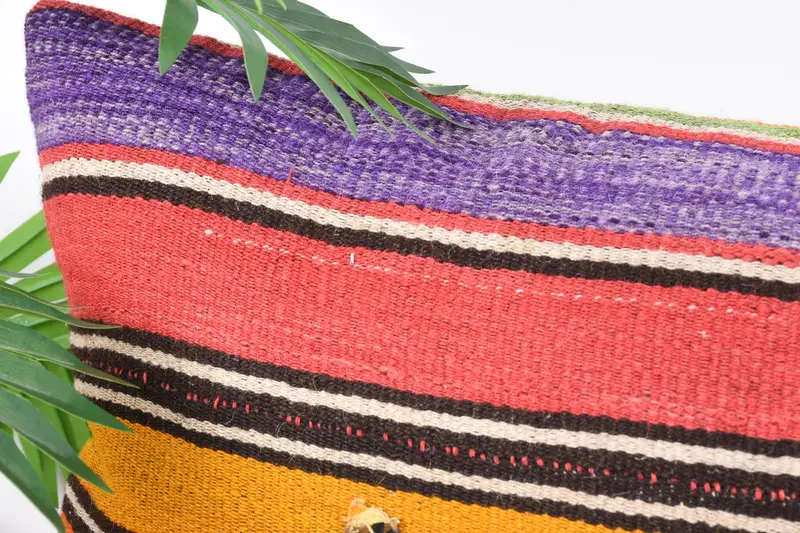 16x36 Pink Cushion Case, Boho Pillow Sham Cover, Ethnical Kilim Rug Pillow, Kilim Cushion Sham, Bohemian Cushion Pillow Sham, Cushion Case - 2