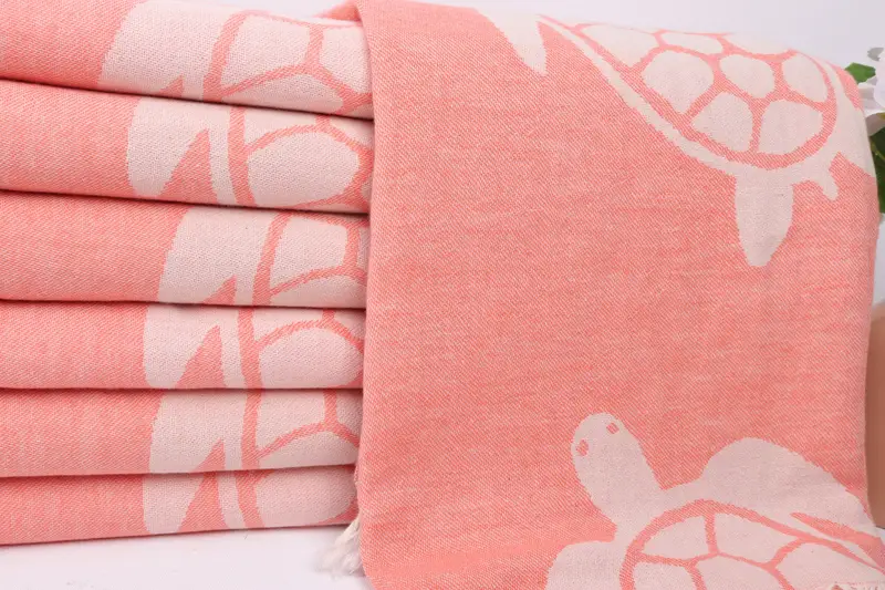 Organic Towel, Best Friend Gift Ideas, Gift For Him, 70x40 Cotton Tortoise Design Towel, Fouta towel, Girl Trip Party Favor, Soft towel, Pool Towels - 3