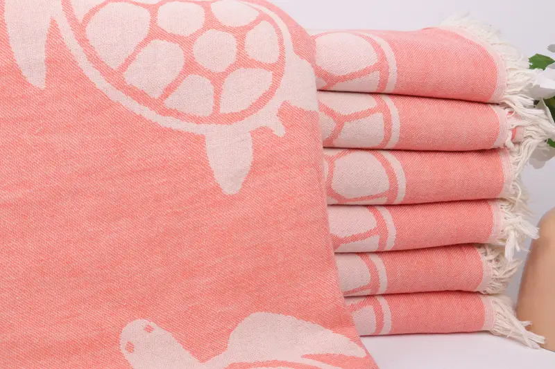 Organic Towel, Best Friend Gift Ideas, Gift For Him, 70x40 Cotton Tortoise Design Towel, Fouta towel, Girl Trip Party Favor, Soft towel, Pool Towels - 2