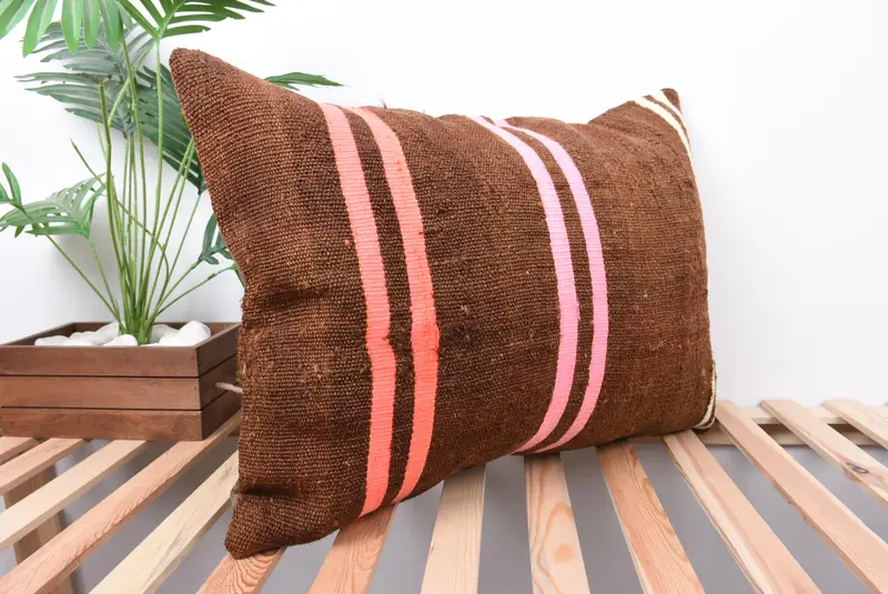 Gift Pillow, 20x28 Brown Cushion, Pillow Sham, Living Room Throw Pillow, Boho Pillow Sham Cover, Antique Pillows, Tribal Cushion Case - 4
