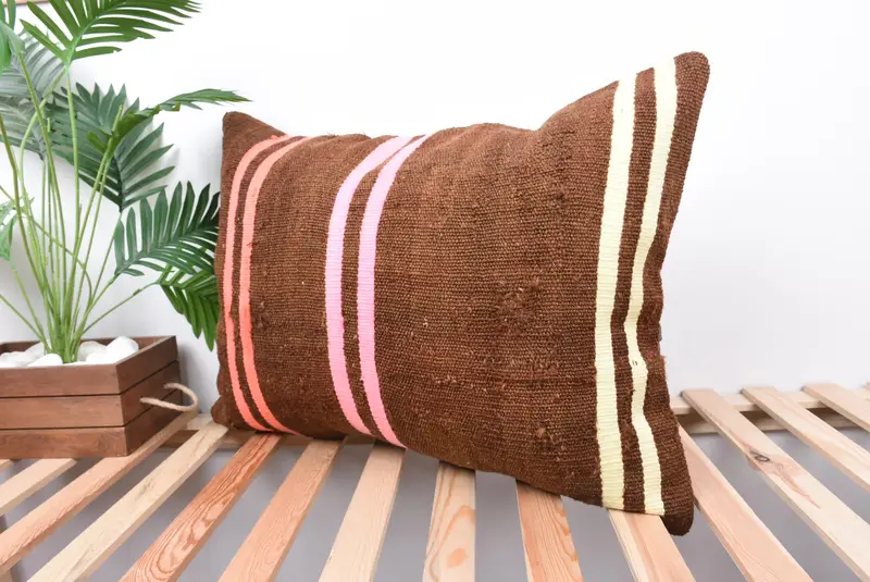 Gift Pillow, 20x28 Brown Cushion, Pillow Sham, Living Room Throw Pillow, Boho Pillow Sham Cover, Antique Pillows, Tribal Cushion Case - 5
