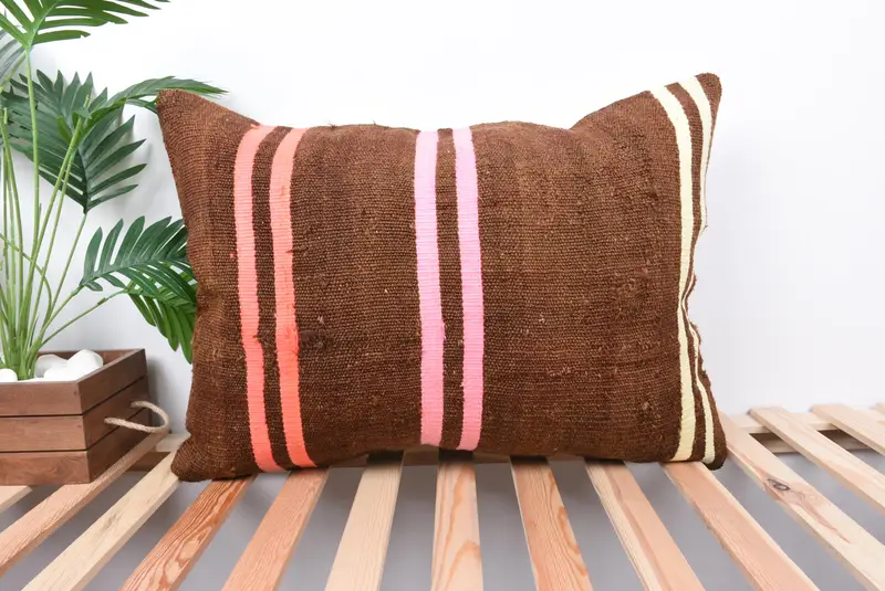 Gift Pillow, 20x28 Brown Cushion, Pillow Sham, Living Room Throw Pillow, Boho Pillow Sham Cover, Antique Pillows, Tribal Cushion Case - 1