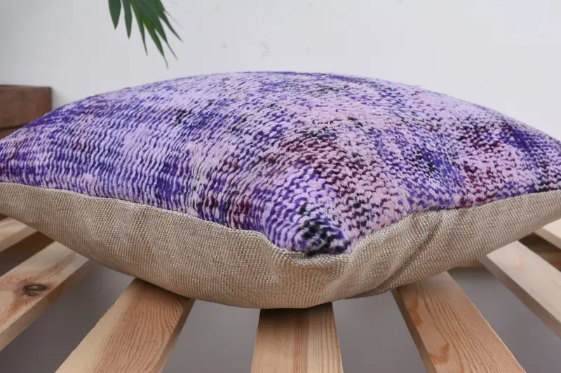 Bench Cushion Case, Boho Pillow, 14x14 Purple Cushion, Ikat Pillow Cover, Home Decor Pillow, Pillow Case, Vintage Pillow, Tribal Cushion Case - 6