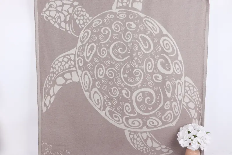 Turkish Towels Beach Kahverengi Desenli Hayvan Havlusu, 40x71 İnç