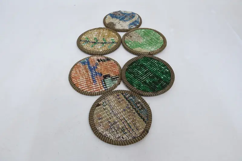 Bohemian Round Coaster, Red and Bronze Table Coaster