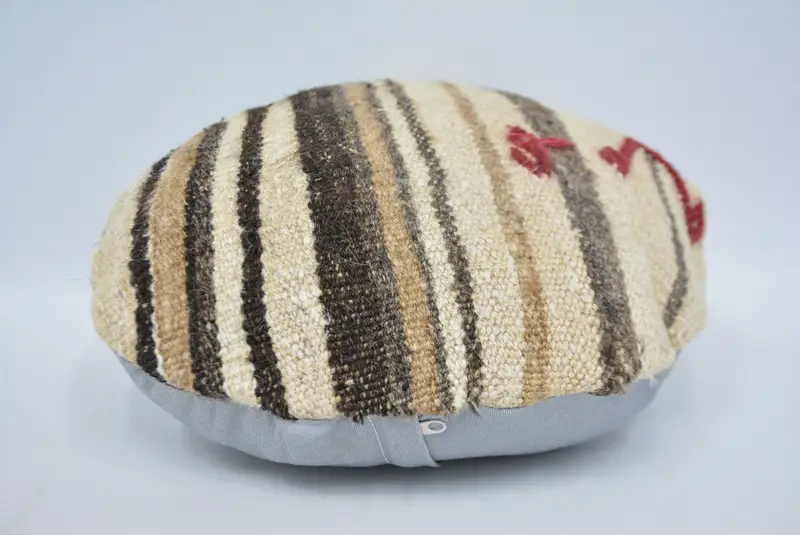 Kilim Pillow Cover, Cushion Case, Boho Chic Cushion Cover, Kilim Cushion Sham, Interior Designer Pillow, 16x16 Beige Cushion, Ikat Cushion Cover - 6